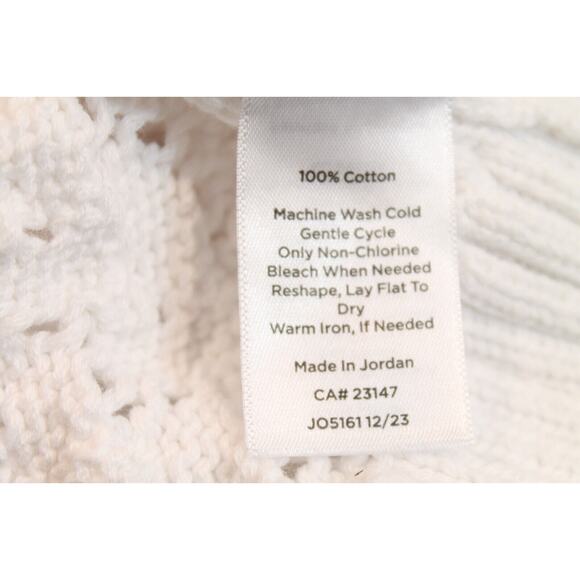 Talbots Open Stitch Cable Sweater Womens size XLP White V-Neck Long Sleeve - Picture 6 of 6